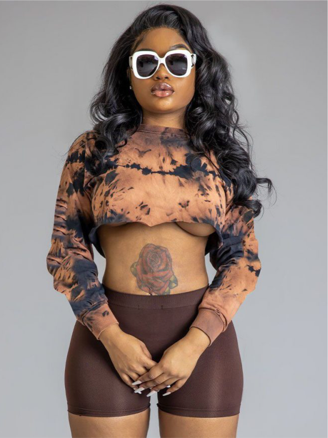 Tie Dye Cropped Bodycon Short Sets