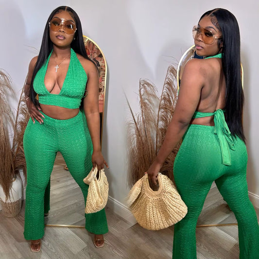 Sleeveless High Rise Trouser Sets